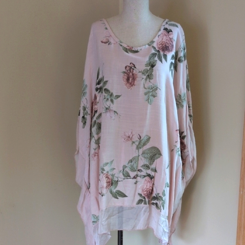 Tempo Paris Soft Pink Linen Tunic S/M